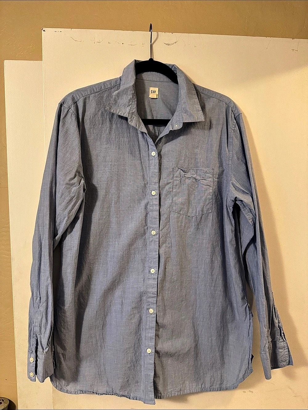 Gap Classic Chambray Shirt Men's Blue Button Down Medium